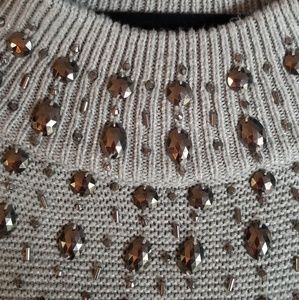 New York & Co. 3/4 Sleeve Knit Sweater with Gems